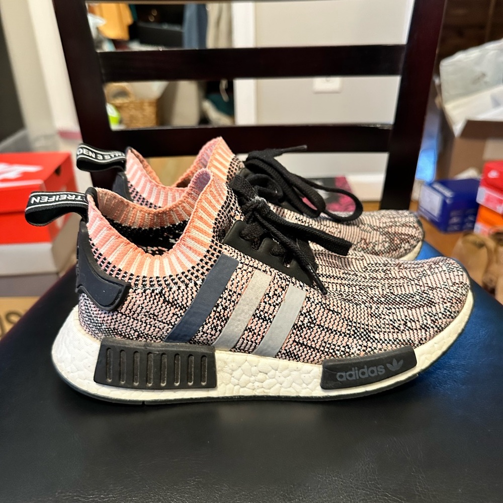 adidas Women’s Pink Black Knit Sock Sneakers